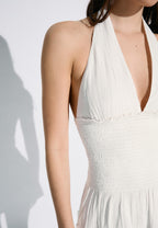 SHIMMERY RUFFLED MINI  - Jurk - white