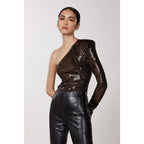Brown Acetate Blouse