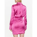 Purple Viscose Casual Dress