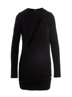 Black Viscose Short Dress