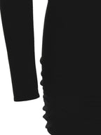 Black Viscose Short Dress