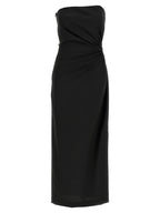 Black Virgin Wool Long Dress