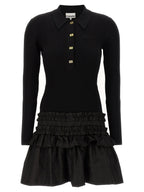 Black Viscose Short Dress