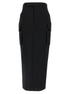 Black Wool Midi Skirt