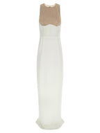 White Polyester Long Dress