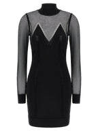 Black Viscose Short Dress