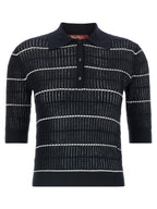 Blue Silk Polo Shirt