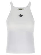White Cotton Sleeveles T-Shirt