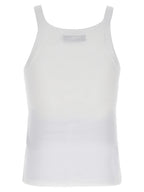 White Cotton Sleeveles T-Shirt