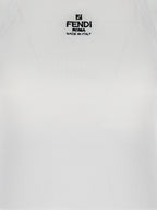 White Cotton Sleeveles T-Shirt