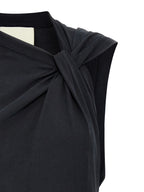 Black Cotton Sleeveles T-Shirt