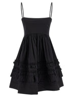 Black Cotton Short Dress