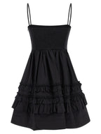 Black Cotton Short Dress