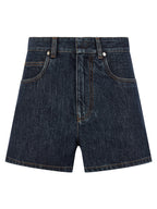 Blue Cotton Bermuda Shorts