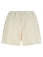 White Polyester Bermuda Shorts