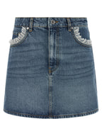 Blue Cotton Long Skirt