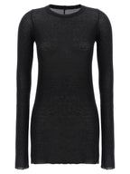 Black Viscose Long Sleeve T-Shirt