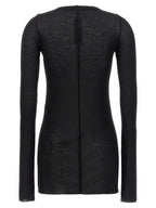 Black Viscose Long Sleeve T-Shirt