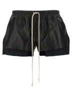 Black Lamb Leather Bermuda Shorts