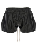 Black Lamb Leather Bermuda Shorts