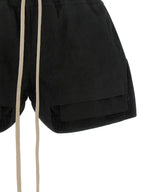 Black Lamb Leather Bermuda Shorts
