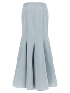 Blue Polyester Mini Skirt