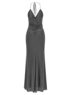 Gray Acetate Long Dress