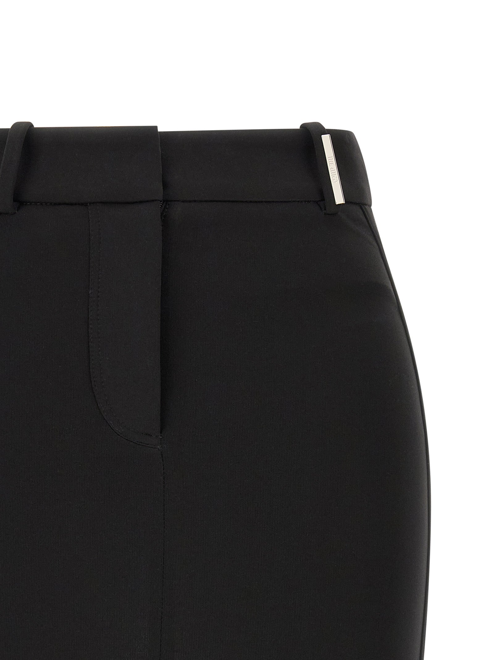 Black Viscose Long Skirt