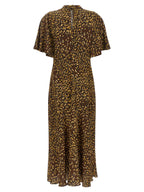 Brown Viscose Long Dress