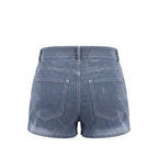 Blue Cotton Women Shorts