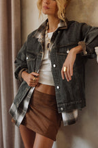 Moxie Cognac Vegan Suede Mini Skirt