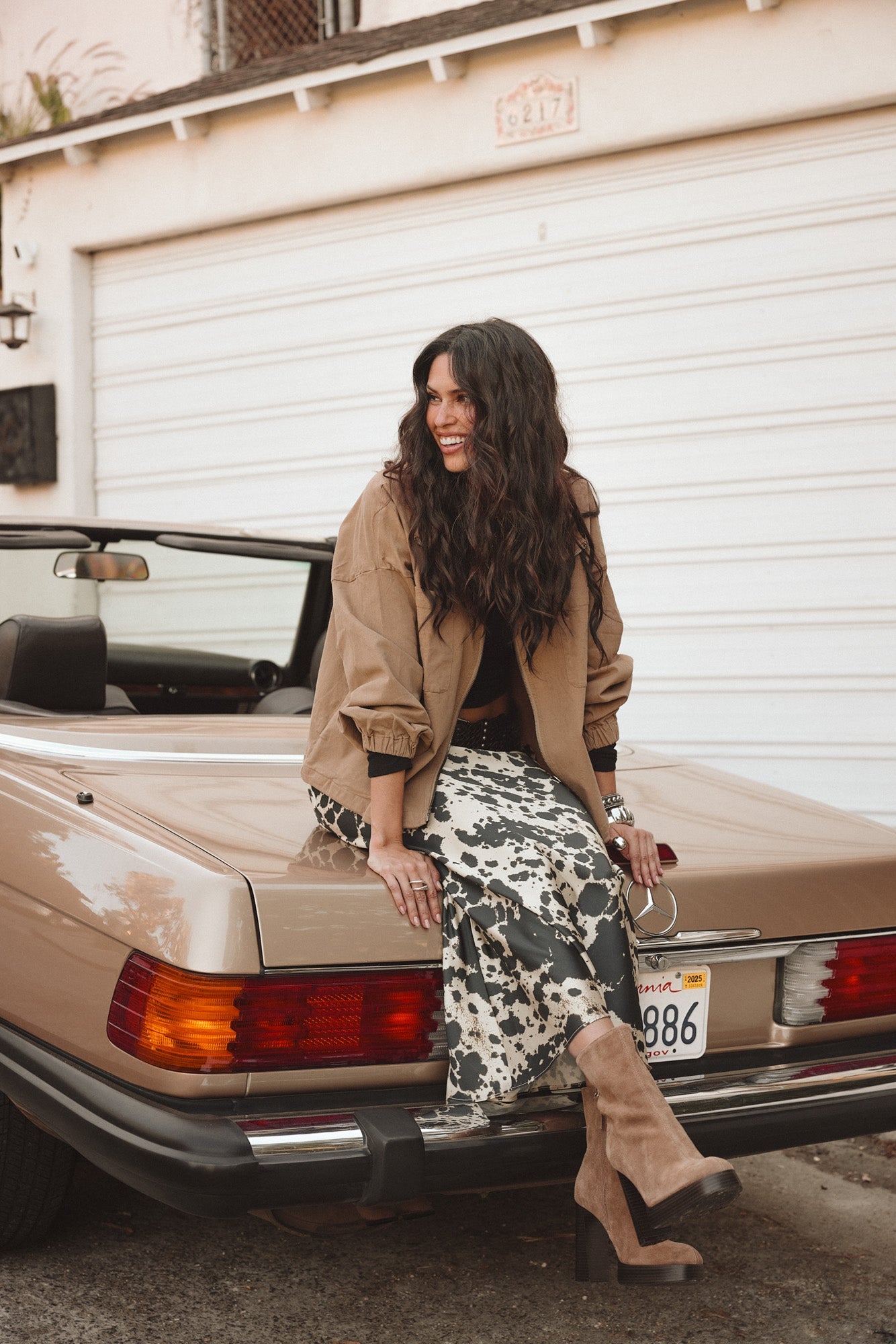 Kacey Cowhide Maxi Skirt