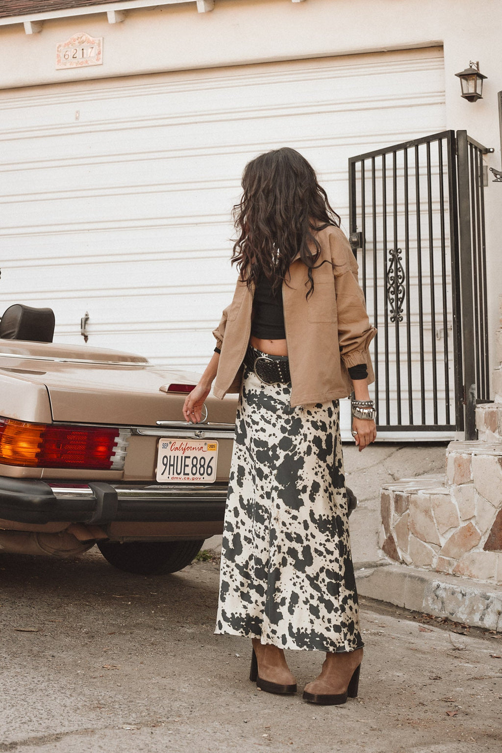 Kacey Cowhide Maxi Skirt