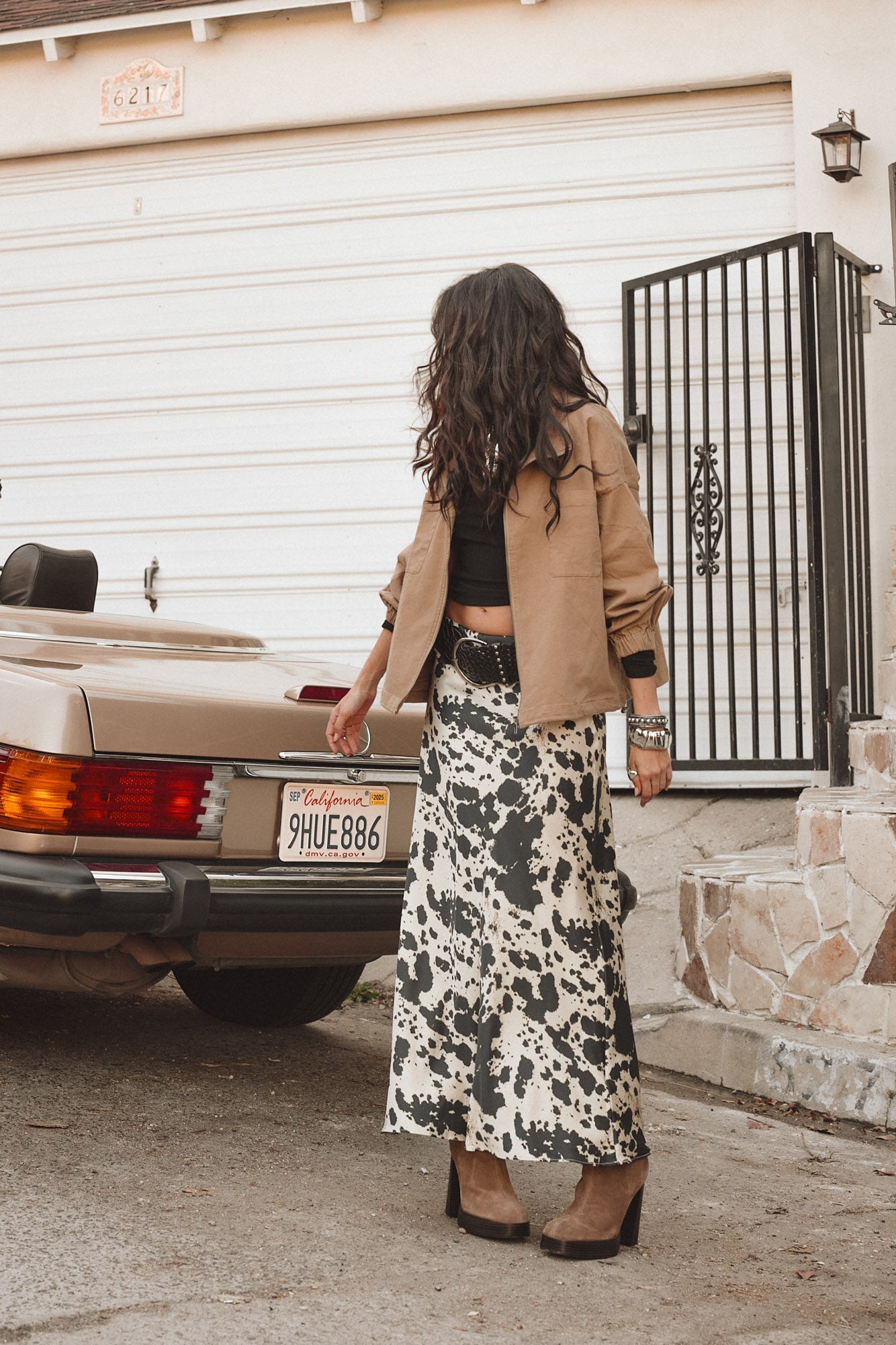 Kacey Cowhide Maxi Skirt