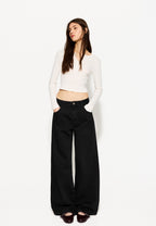 WIDE-LEG - Wide leg - black