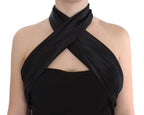 Black Neck Wrap Top Blouse
