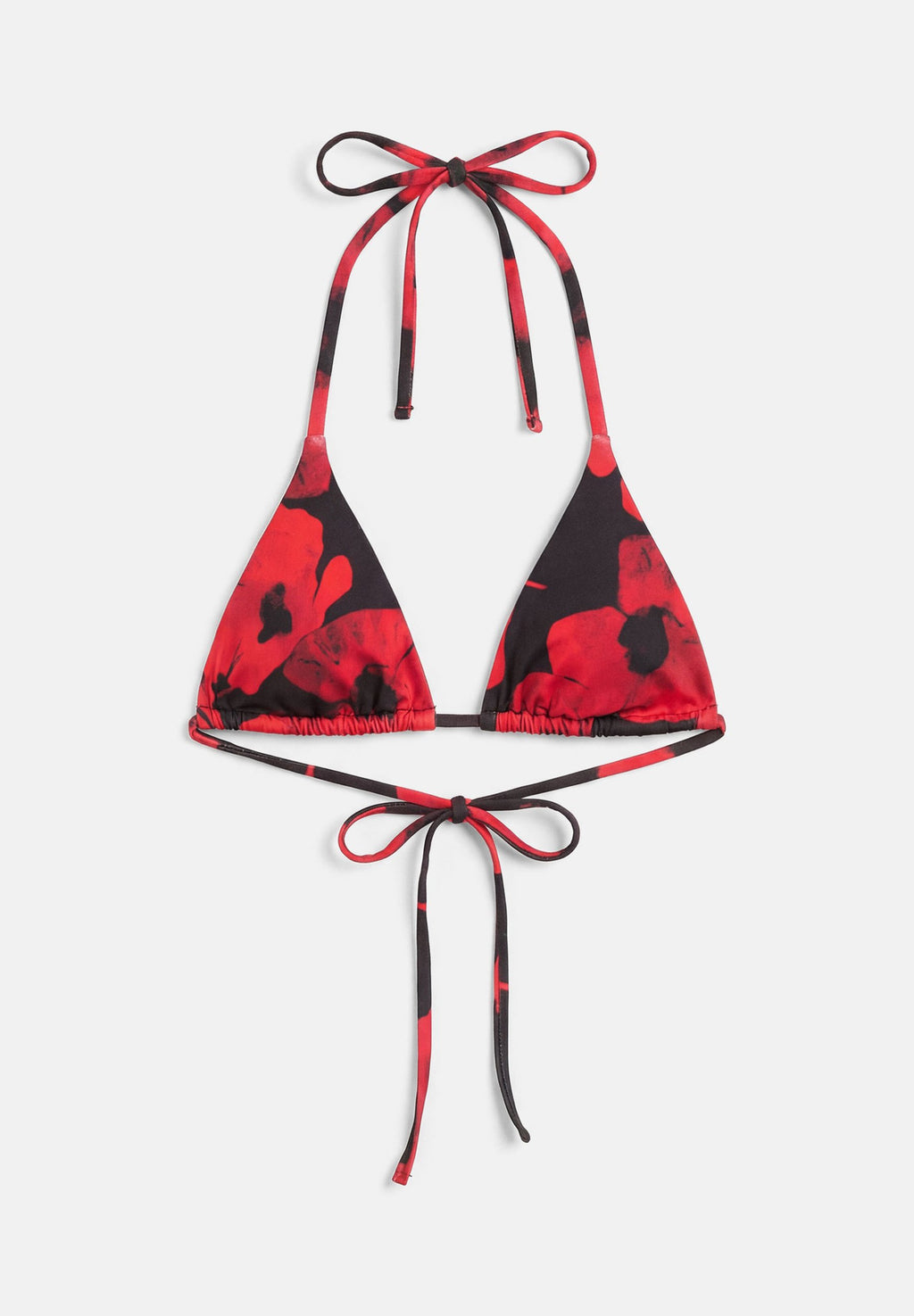 POPPY PRINT TRIANGLE BIKINI TOP - Bikinitop - red