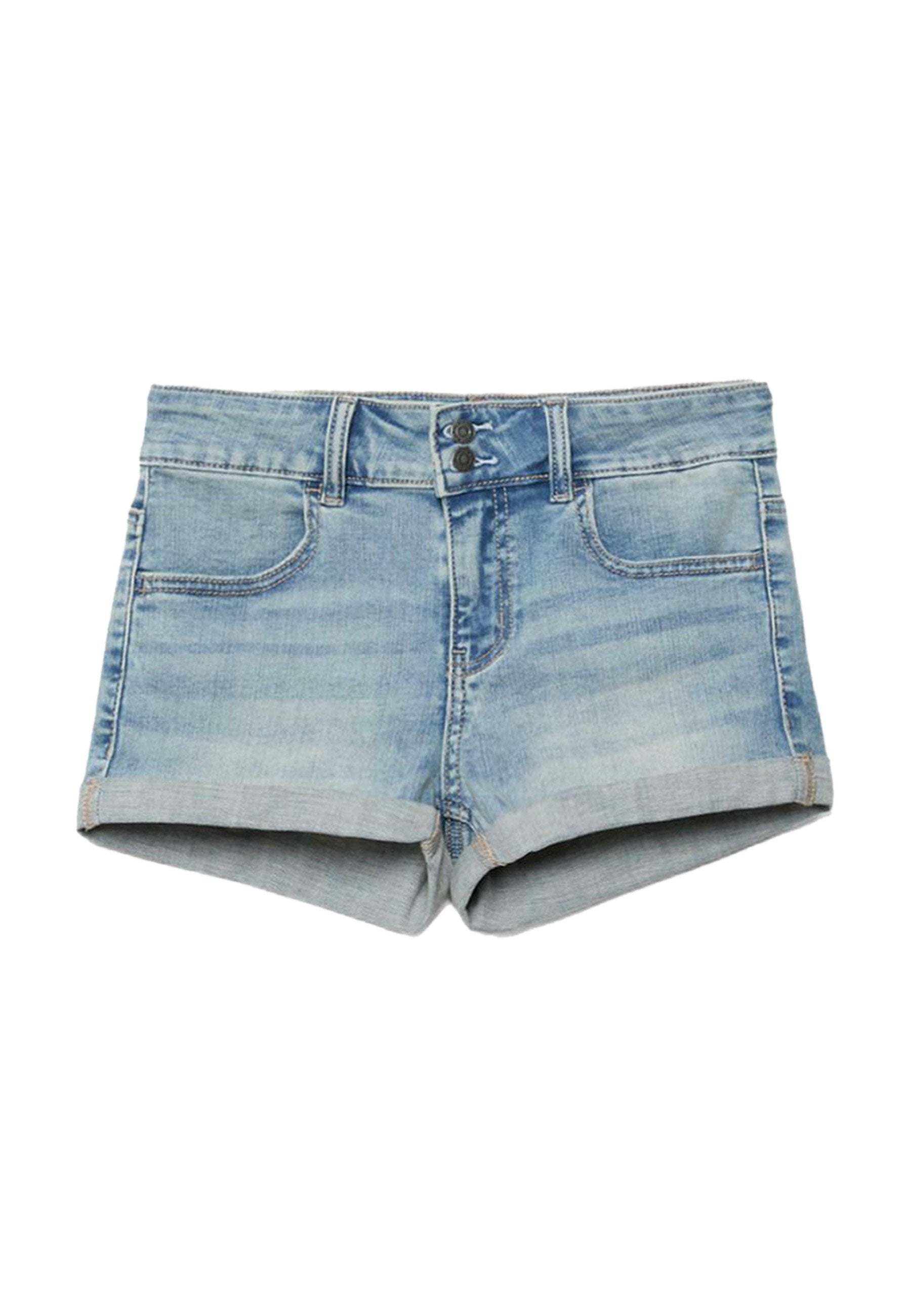 Jeansshort - stone blue denim