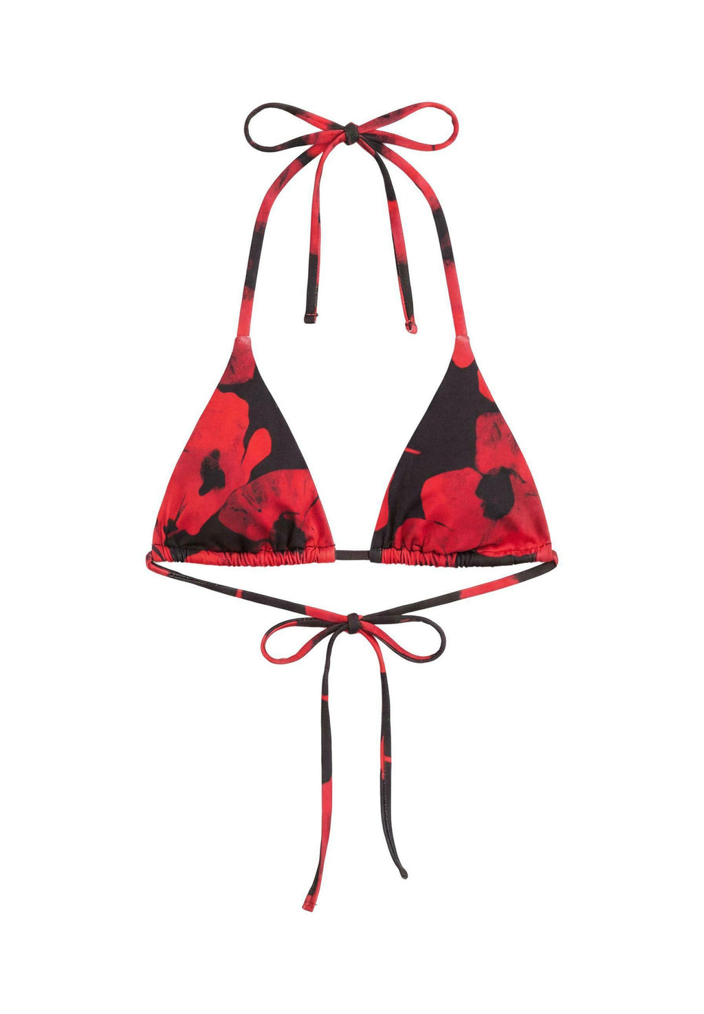 POPPY PRINT TRIANGLE BIKINI TOP - Bikinitop - red