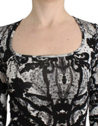 Black Printed Sheath Dress