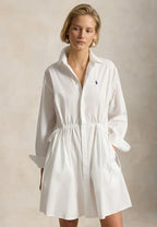 COTTON DRAWCORD SHIRTDRESS - Shirtdress - white