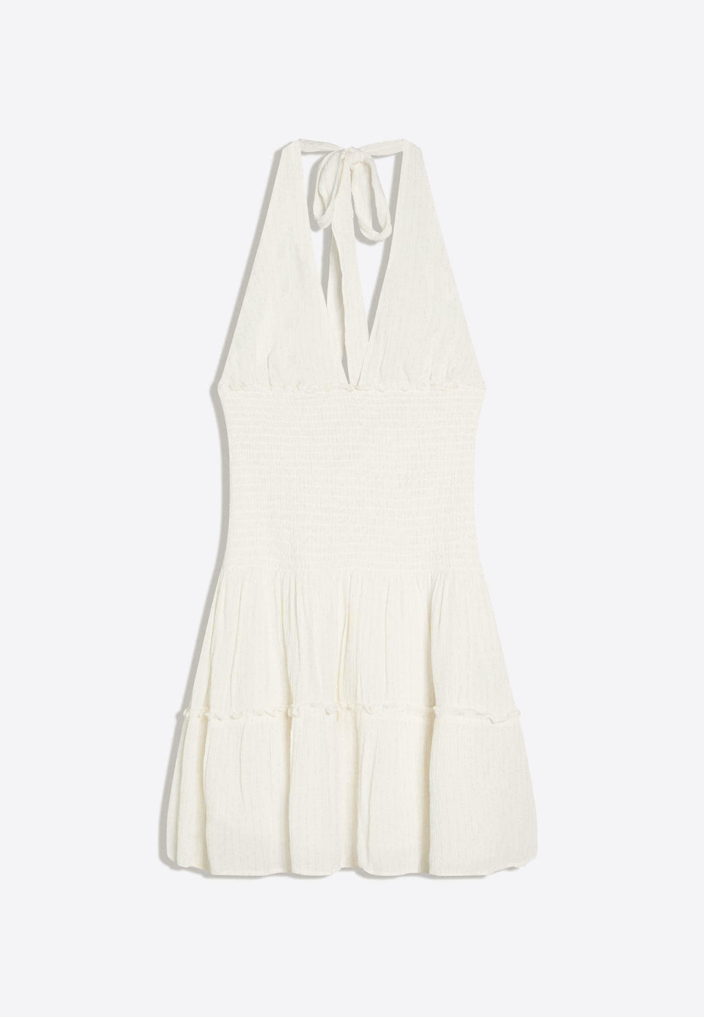 SHIMMERY RUFFLED MINI  - Jurk - white