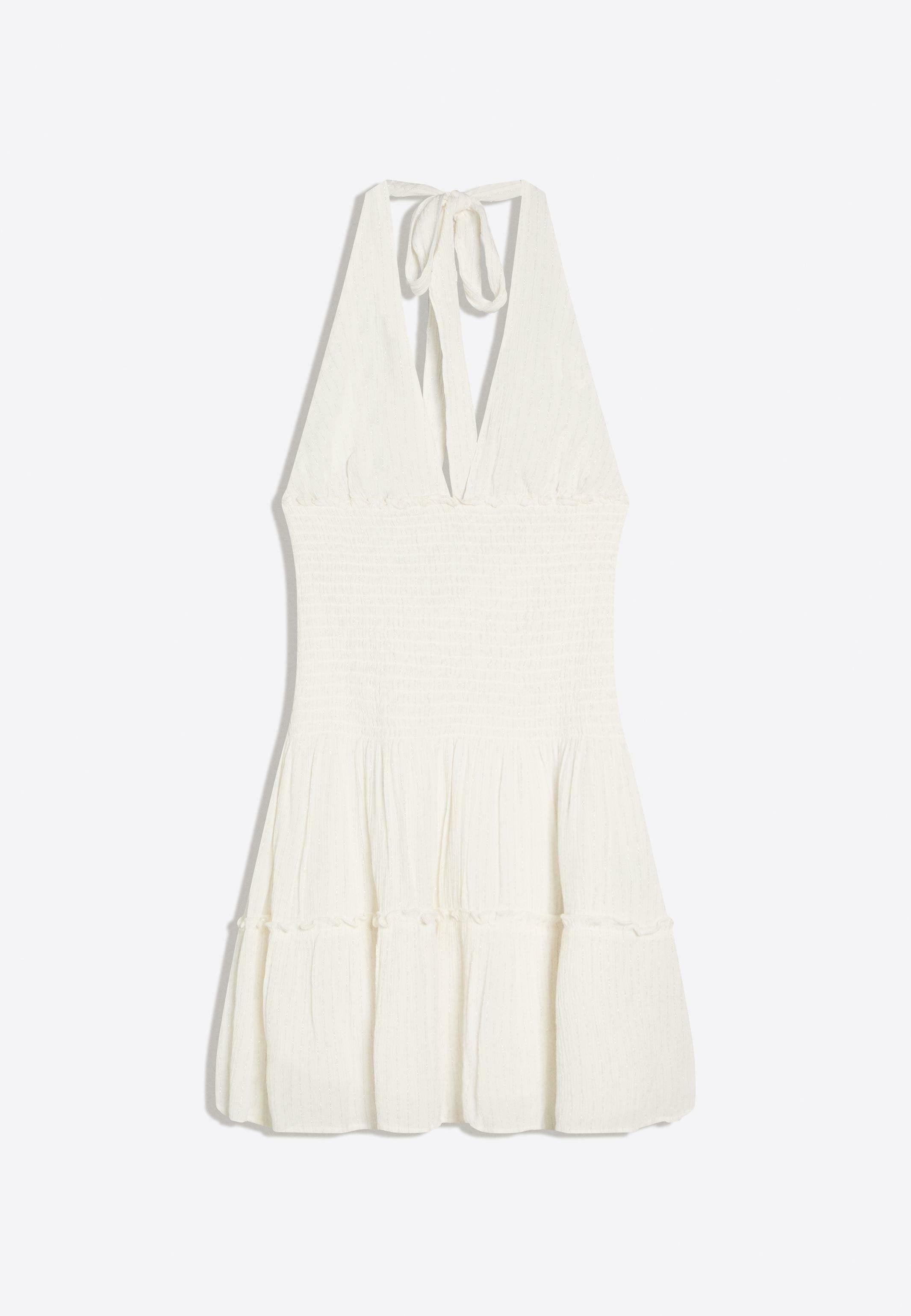 SHIMMERY RUFFLED MINI  - Jurk - white