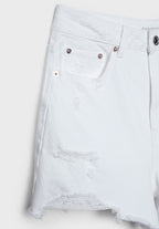 Jeansshort - white
