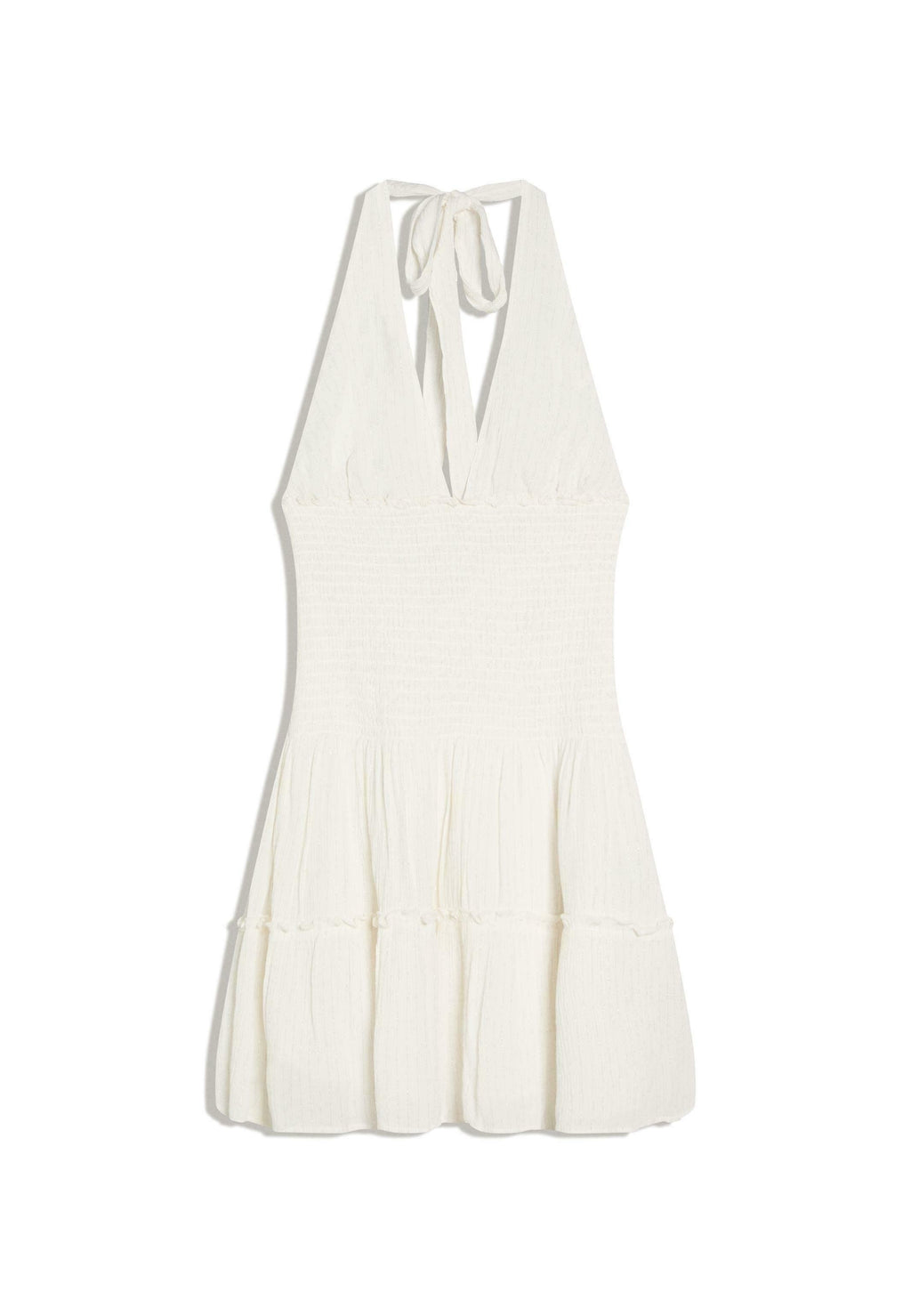 SHIMMERY RUFFLED MINI  - Jurk - white