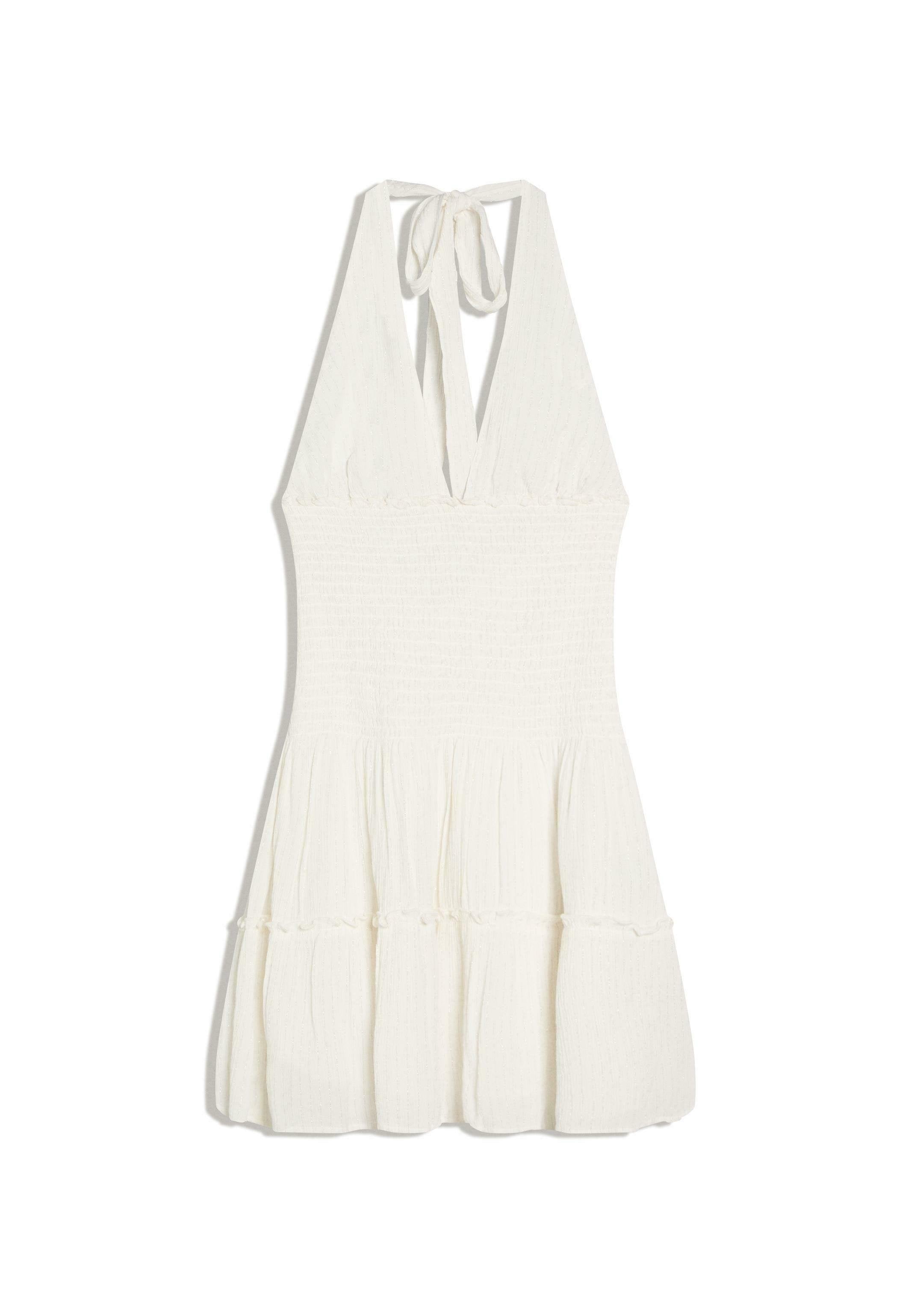 SHIMMERY RUFFLED MINI  - Jurk - white