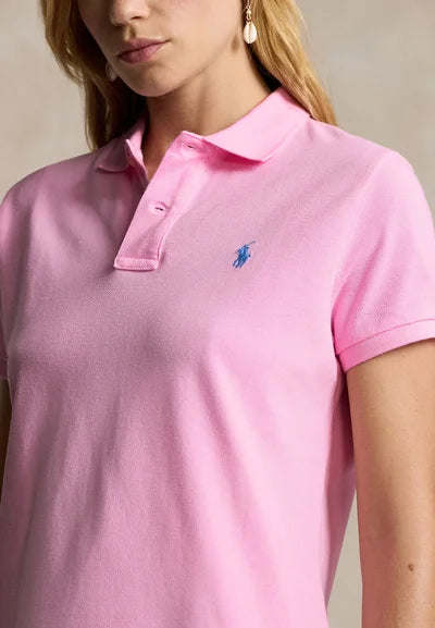 COTTON MESH POLO DRESS - Sweater dress - carmel pink