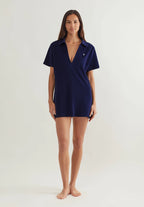 COLLAR DRESS - Dress - navy