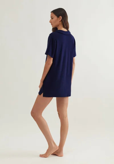 COLLAR DRESS - Dress - navy