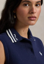 COTTON-BLEND POLO-COLLAR SWEATER - Sweater - refined navy/white splash